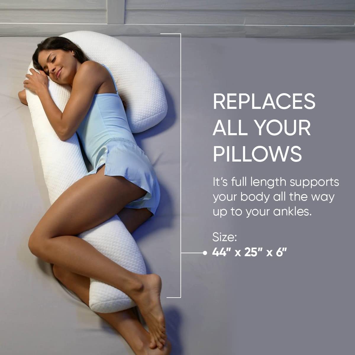  Contour Swan Body Pillow w/Pillowcase & Mesh Laundry